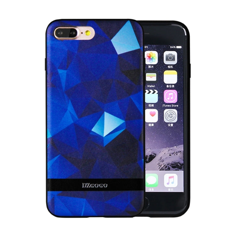 DZGOGO TOUCH Series for iPhone 8 Plus & 7 Plus   TPU + PU + PC Irregular Rhombus Texture Combination Protective Case