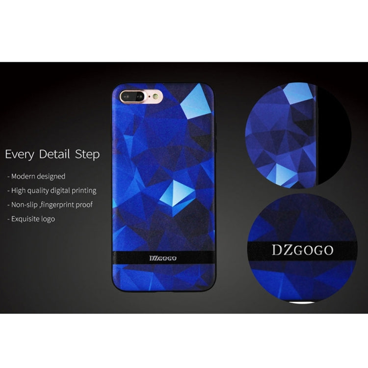 DZGOGO TOUCH Series for iPhone 8 Plus & 7 Plus   TPU + PU + PC Irregular Rhombus Texture Combination Protective Case