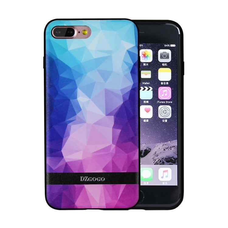 DZGOGO TOUCH Series for iPhone 8 Plus & 7 Plus   TPU + PU + PC Irregular Rhombus Texture Combination Protective Case
