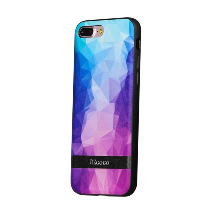 DZGOGO TOUCH Series for iPhone 8 Plus & 7 Plus   TPU + PU + PC Irregular Rhombus Texture Combination Protective Case