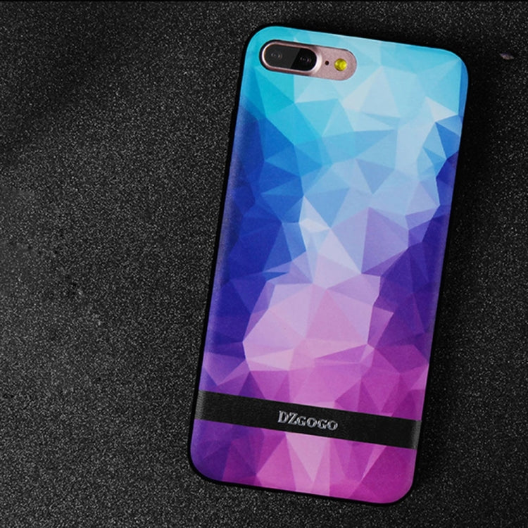 DZGOGO TOUCH Series for iPhone 8 Plus & 7 Plus   TPU + PU + PC Irregular Rhombus Texture Combination Protective Case