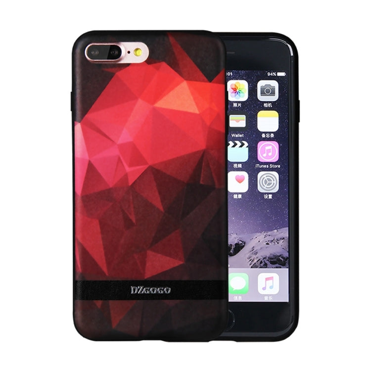DZGOGO TOUCH Series for iPhone 8 Plus & 7 Plus   TPU + PU + PC Irregular Rhombus Texture Combination Protective Case