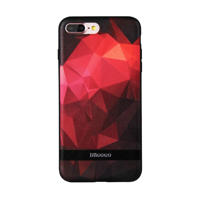 DZGOGO TOUCH Series for iPhone 8 Plus & 7 Plus   TPU + PU + PC Irregular Rhombus Texture Combination Protective Case