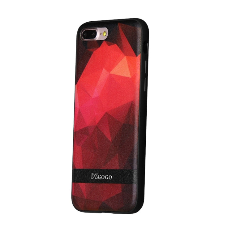 DZGOGO TOUCH Series for iPhone 8 Plus & 7 Plus   TPU + PU + PC Irregular Rhombus Texture Combination Protective Case