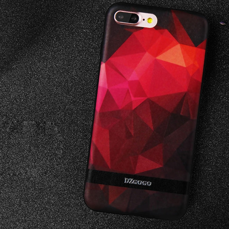 DZGOGO TOUCH Series for iPhone 8 Plus & 7 Plus   TPU + PU + PC Irregular Rhombus Texture Combination Protective Case