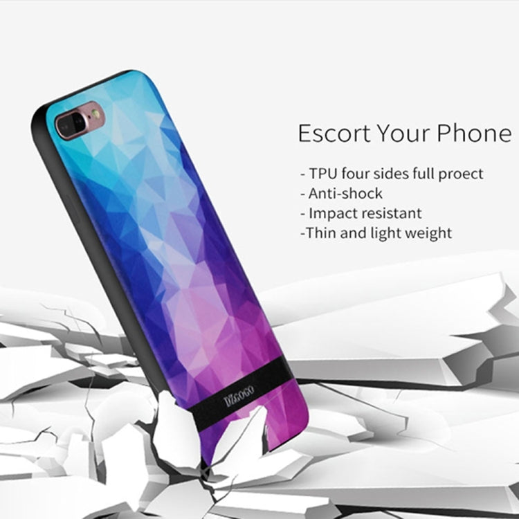 DZGOGO TOUCH Series for iPhone 8 Plus & 7 Plus   TPU + PU + PC Irregular Rhombus Texture Combination Protective Case