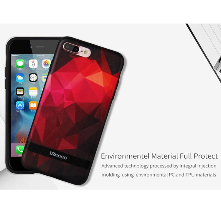 DZGOGO TOUCH Series for iPhone 8 Plus & 7 Plus   TPU + PU + PC Irregular Rhombus Texture Combination Protective Case