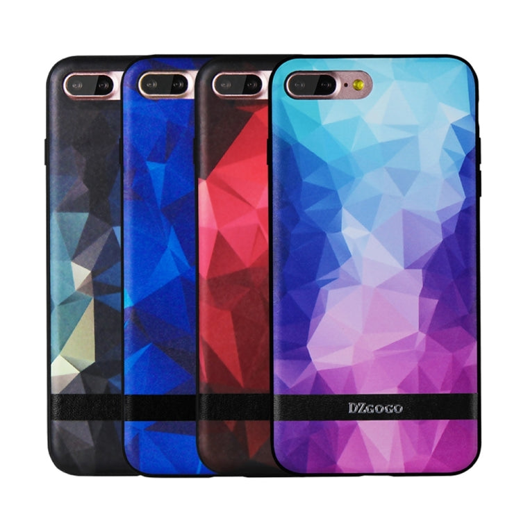 DZGOGO TOUCH Series for iPhone 8 Plus & 7 Plus   TPU + PU + PC Irregular Rhombus Texture Combination Protective Case