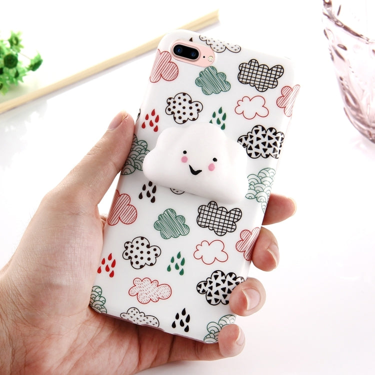 For iPhone 8 Plus & 7 Plus   Lovely Cloud Pattern Squeeze Relief Squishy Dropproof Protective Back Cover Case