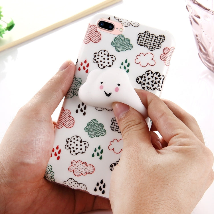 For iPhone 8 Plus & 7 Plus   Lovely Cloud Pattern Squeeze Relief Squishy Dropproof Protective Back Cover Case