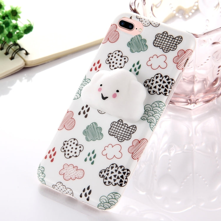 For iPhone 8 Plus & 7 Plus   Lovely Cloud Pattern Squeeze Relief Squishy Dropproof Protective Back Cover Case