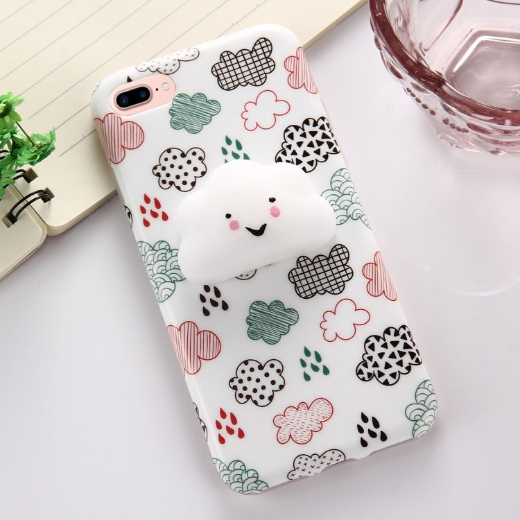 For iPhone 8 Plus & 7 Plus   Lovely Cloud Pattern Squeeze Relief Squishy Dropproof Protective Back Cover Case