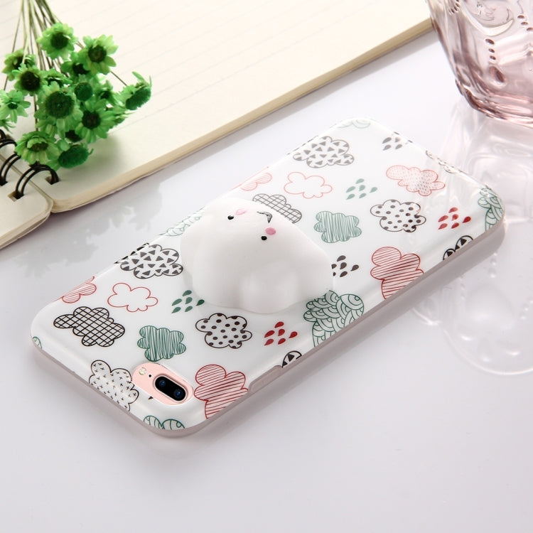 For iPhone 8 Plus & 7 Plus   Lovely Cloud Pattern Squeeze Relief Squishy Dropproof Protective Back Cover Case