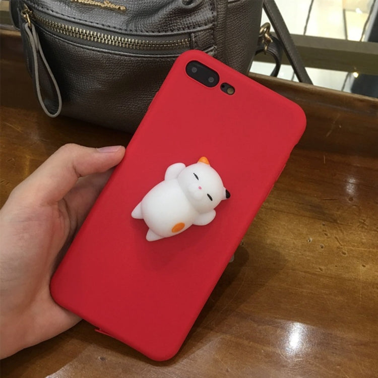 For iPhone 8 Plus & 7 Plus   3D Lovely Cat Cartoon Pattern Squeeze Relief Squishy Protective Back Cover Case
