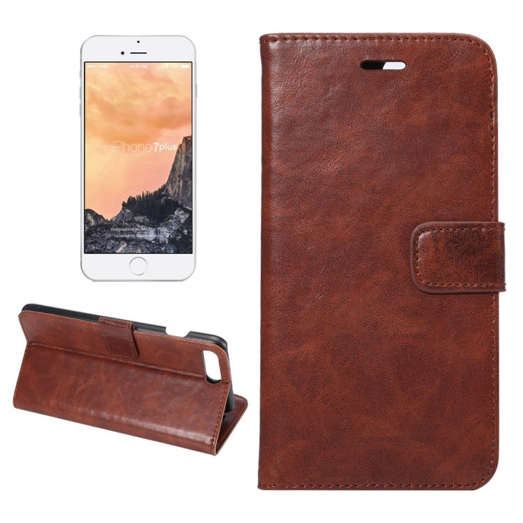 For iPhone 8 Plus & 7 Plus   Crazy Horse Texture Horizontal Flip Leather Case with Holder & Card Slots & Wallet