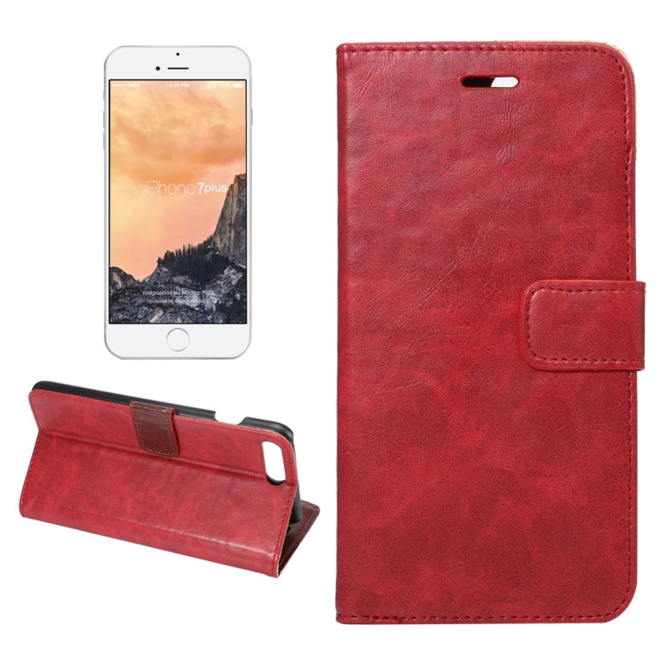 For iPhone 8 Plus & 7 Plus   Crazy Horse Texture Horizontal Flip Leather Case with Holder & Card Slots & Wallet
