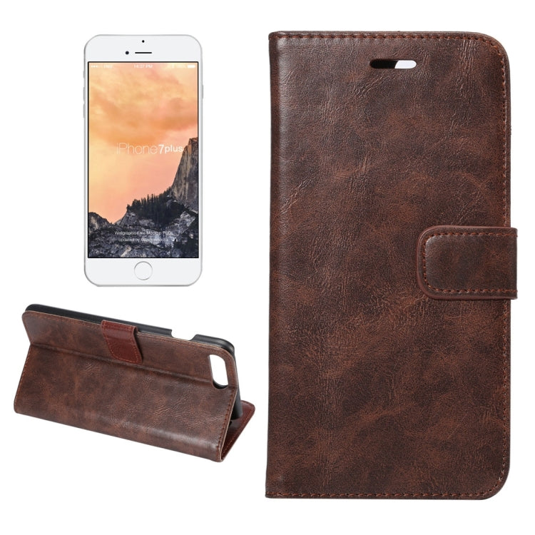 For iPhone 8 Plus & 7 Plus   Crazy Horse Texture Horizontal Flip Leather Case with Holder & Card Slots & Wallet