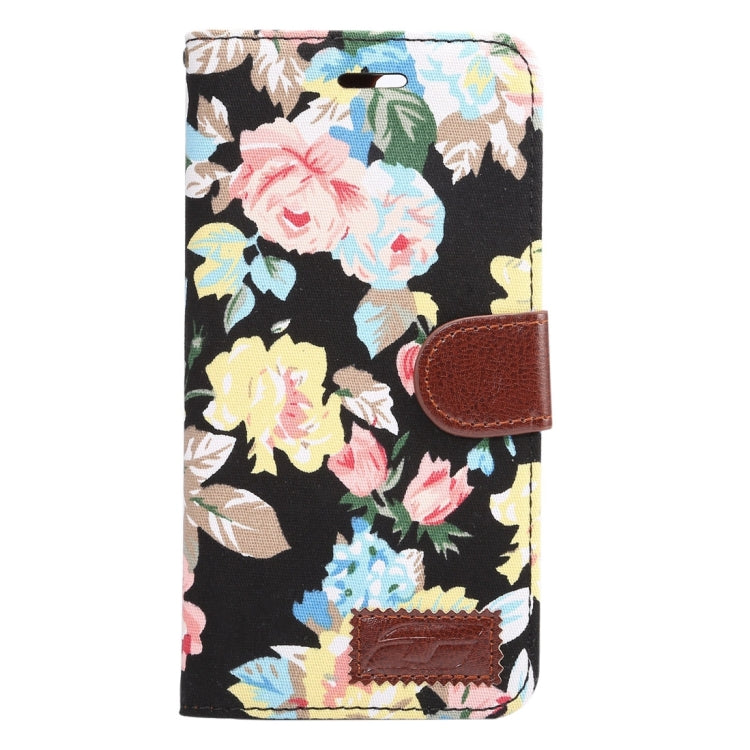 For iPhone 8 Plus & 7 Plus   Cotton Print Texture Horizontal Flip Leather Case with Card Slot & Holder, Random Pattern Delivery(Black)