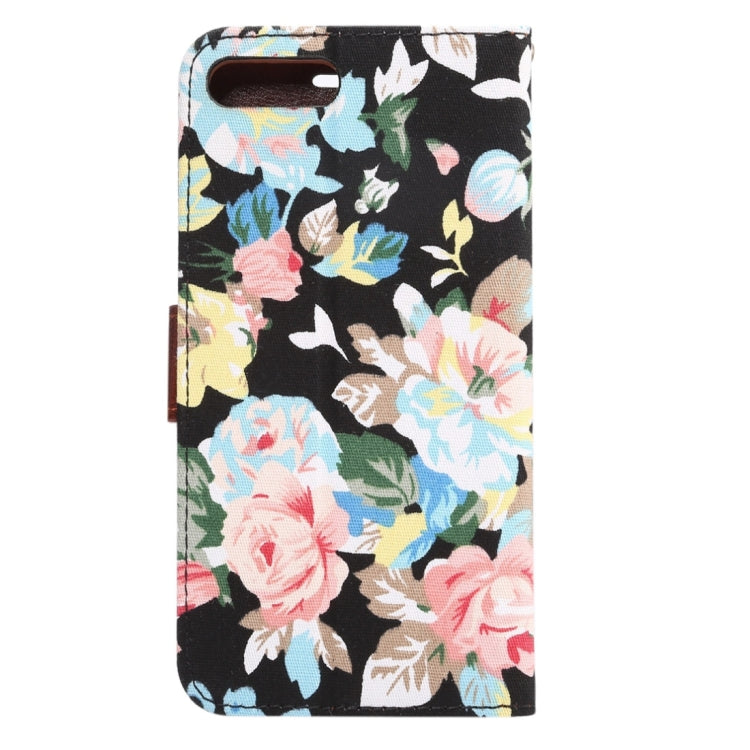 For iPhone 8 Plus & 7 Plus   Cotton Print Texture Horizontal Flip Leather Case with Card Slot & Holder, Random Pattern Delivery(Black)