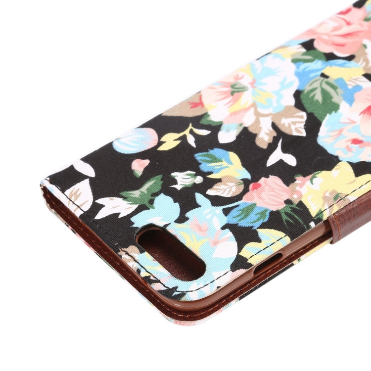 For iPhone 8 Plus & 7 Plus   Cotton Print Texture Horizontal Flip Leather Case with Card Slot & Holder, Random Pattern Delivery(Black)