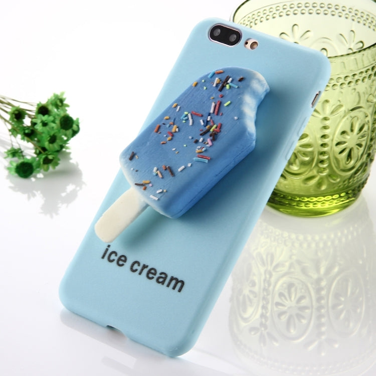For iPhone 8 Plus & 7 Plus   Ice Cream Pattern Squeeze Rebound Squishy Dropproof Protective Back Cover Case(Blue)