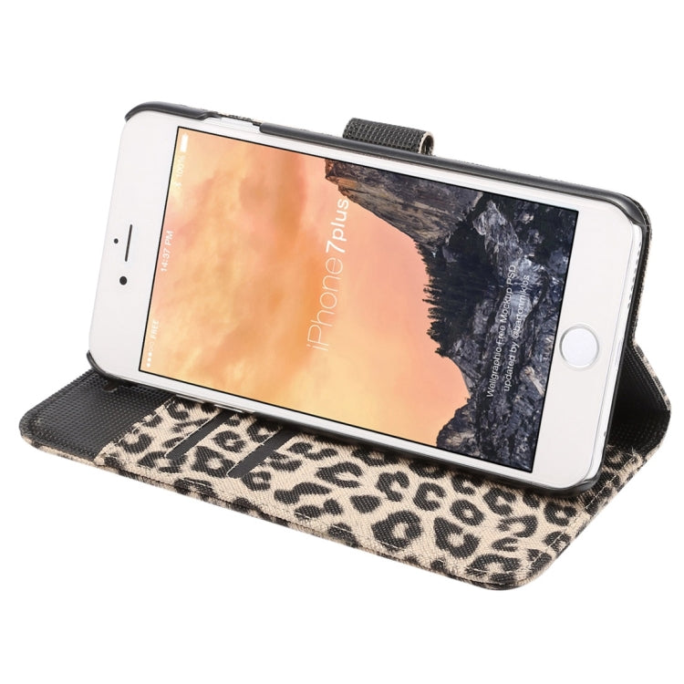 For iPhone 8 Plus & 7 Plus   Leopard Texture Horizontal Flip Leather Case with Holder & Card Slots & Wallet