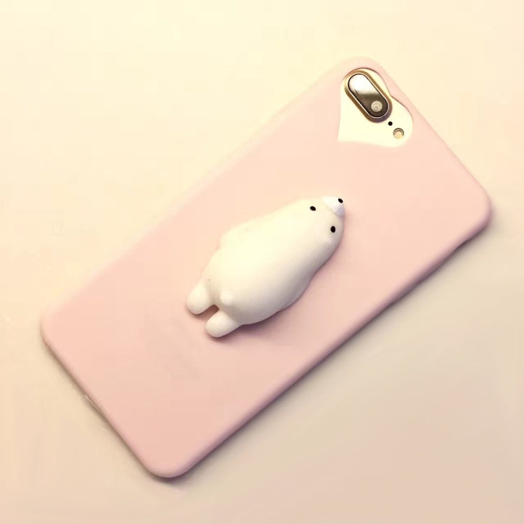 For iPhone 8 Plus & 7 Plus   3D Bear Pattern Squeeze Relief TPU Squishy Protective Back Cover Case