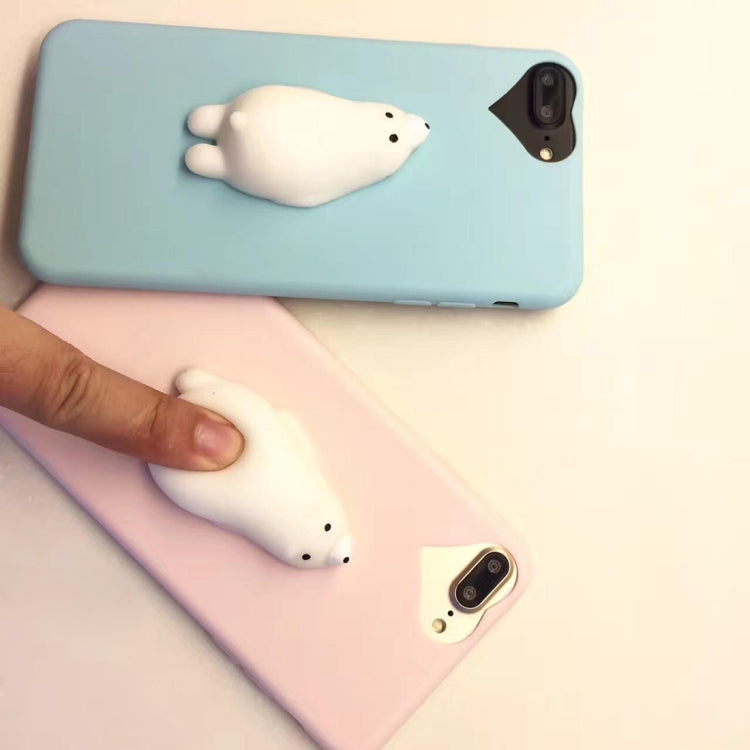 For iPhone 8 Plus & 7 Plus   3D Bear Pattern Squeeze Relief TPU Squishy Protective Back Cover Case