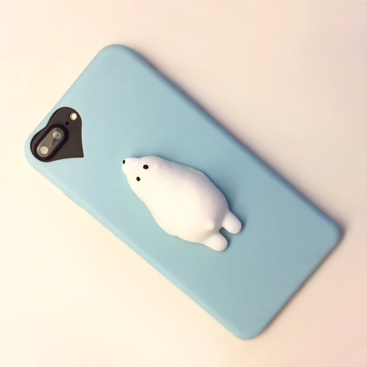 For iPhone 8 Plus & 7 Plus   3D Bear Pattern Squeeze Relief TPU Squishy Protective Back Cover Case