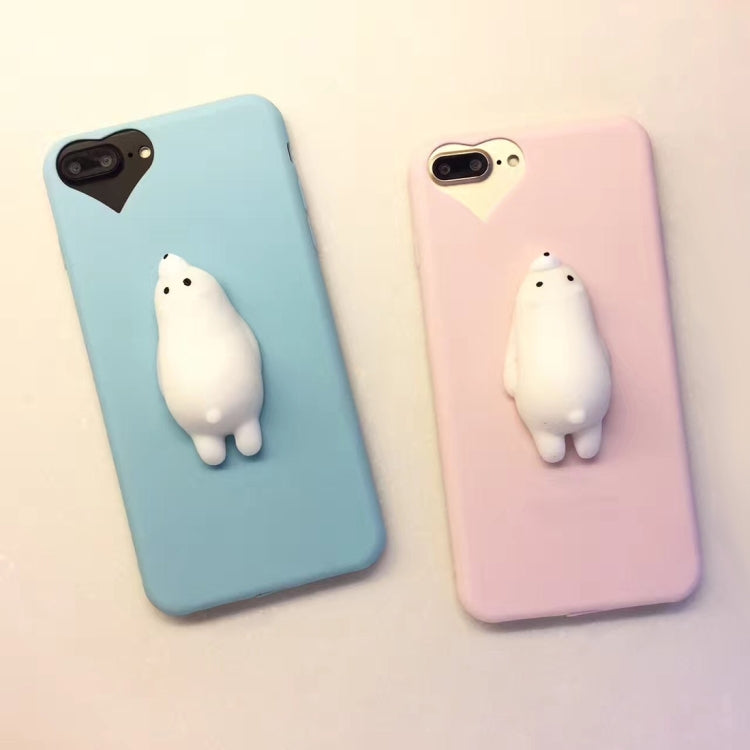 For iPhone 8 Plus & 7 Plus   3D Bear Pattern Squeeze Relief TPU Squishy Protective Back Cover Case