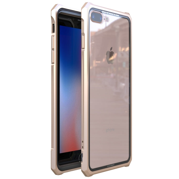 Snap-on Aluminum Frame and Tempered Glass Back Plate Case for iPhone 7 Plus
