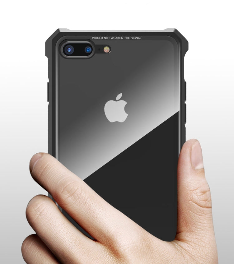 Snap-on Aluminum Frame and Tempered Glass Back Plate Case for iPhone 7 Plus
