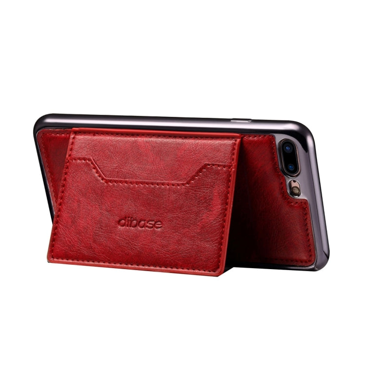 For iPhone 8 Plus & 7 Plus   Electroplating TPU Crazy Horse Texture Protective Leather Case with Holder & Card Slots & Lanyard