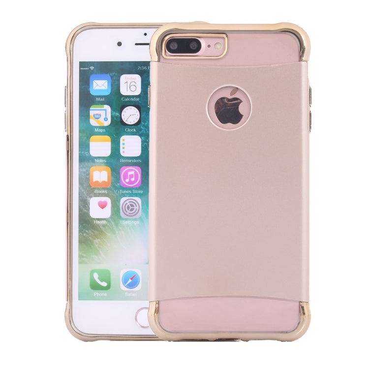 For iPhone 8 Plus & 7 Plus   Electroplating Dropproof TPU+PC Detachable Protective Back Cover Case
