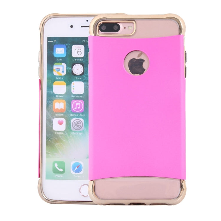 For iPhone 8 Plus & 7 Plus   Electroplating Dropproof TPU+PC Detachable Protective Back Cover Case