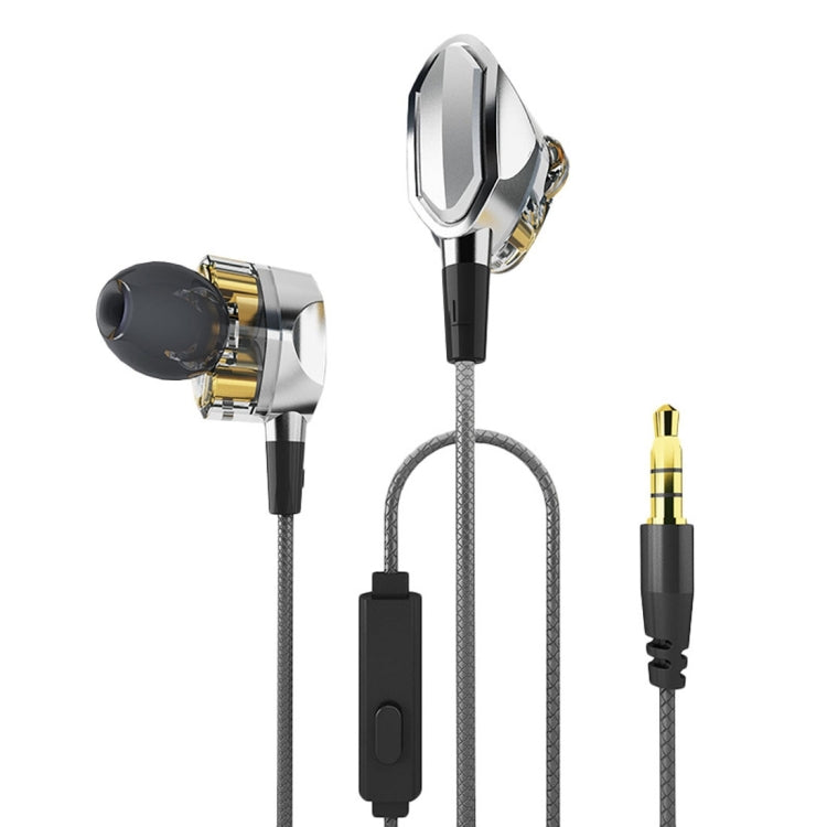 Original 1.2m G2 Dual Moving Coil 6mm Dual Dynamic Driver Earphone, HiFi In-Ear Stereo Audio Earphone, For Apple & Smart Phone & MP3/4 & Other Sound Output Devices