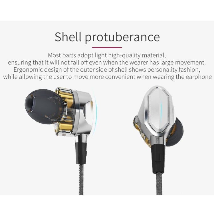 Original 1.2m G2 Dual Moving Coil 6mm Dual Dynamic Driver Earphone, HiFi In-Ear Stereo Audio Earphone, For Apple & Smart Phone & MP3/4 & Other Sound Output Devices
