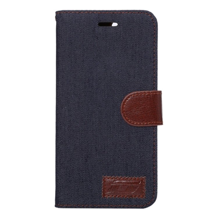 For iPhone 8 Plus & 7 Plus   Cowboy Cloth Texture Magnetic Adsorption Horizontal Flip Leather Case with Card Slot & Holder & Wallet(Black)