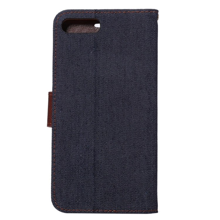For iPhone 8 Plus & 7 Plus   Cowboy Cloth Texture Magnetic Adsorption Horizontal Flip Leather Case with Card Slot & Holder & Wallet(Black)