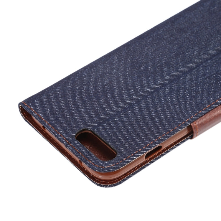 For iPhone 8 Plus & 7 Plus   Cowboy Cloth Texture Magnetic Adsorption Horizontal Flip Leather Case with Card Slot & Holder & Wallet(Black)