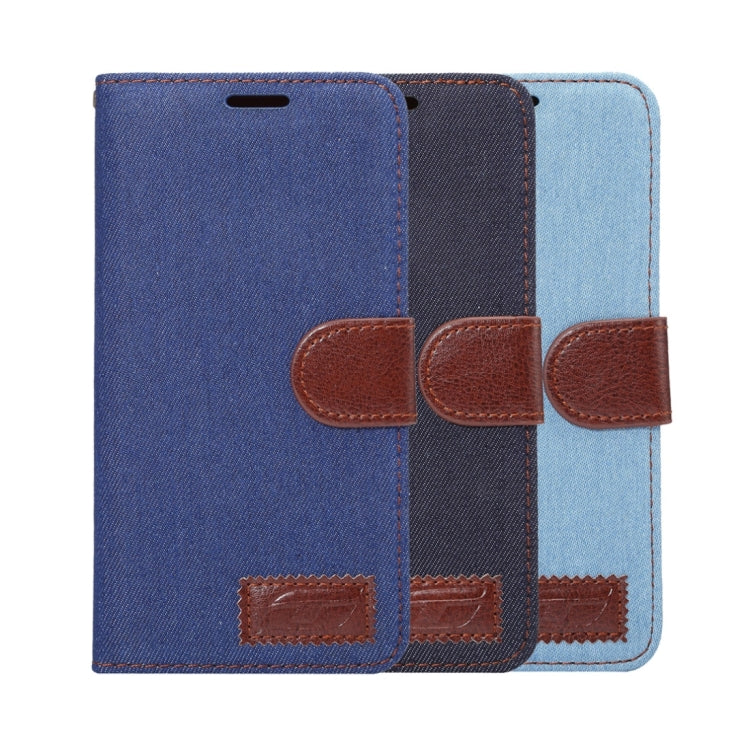 For iPhone 8 Plus & 7 Plus   Cowboy Cloth Texture Magnetic Adsorption Horizontal Flip Leather Case with Card Slot & Holder & Wallet(Black)