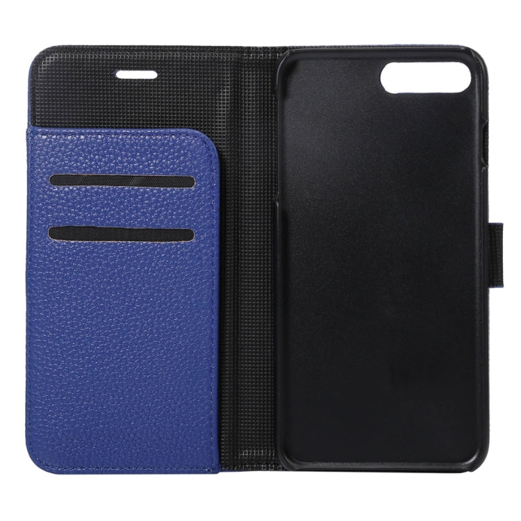For iPhone 8 Plus & 7 Plus   Lichi Texture Magnetic Adsorption Horizontal Flip Leather Case with Card Slot & Holder & Wallet