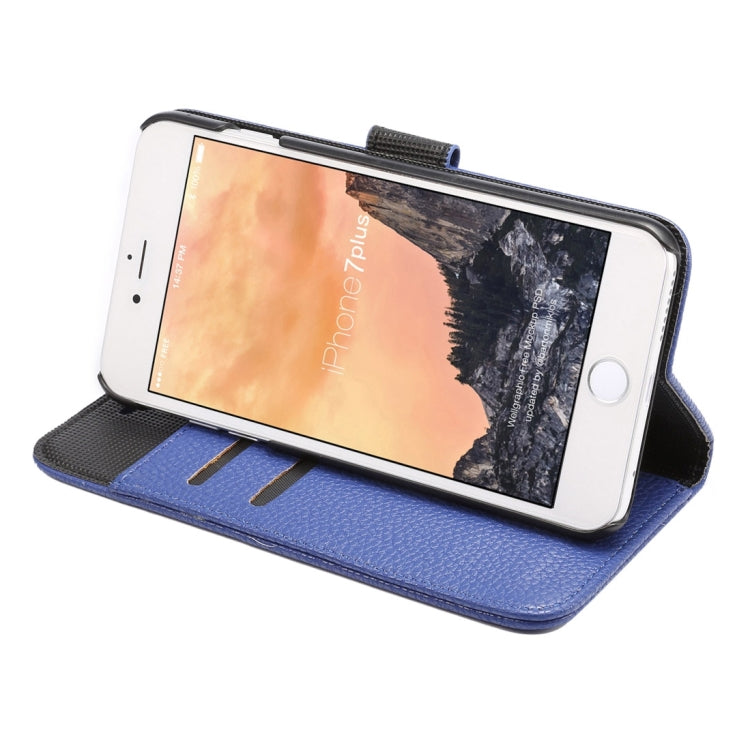 For iPhone 8 Plus & 7 Plus   Lichi Texture Magnetic Adsorption Horizontal Flip Leather Case with Card Slot & Holder & Wallet