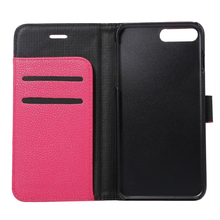 For iPhone 8 Plus & 7 Plus   Lichi Texture Magnetic Adsorption Horizontal Flip Leather Case with Card Slot & Holder & Wallet