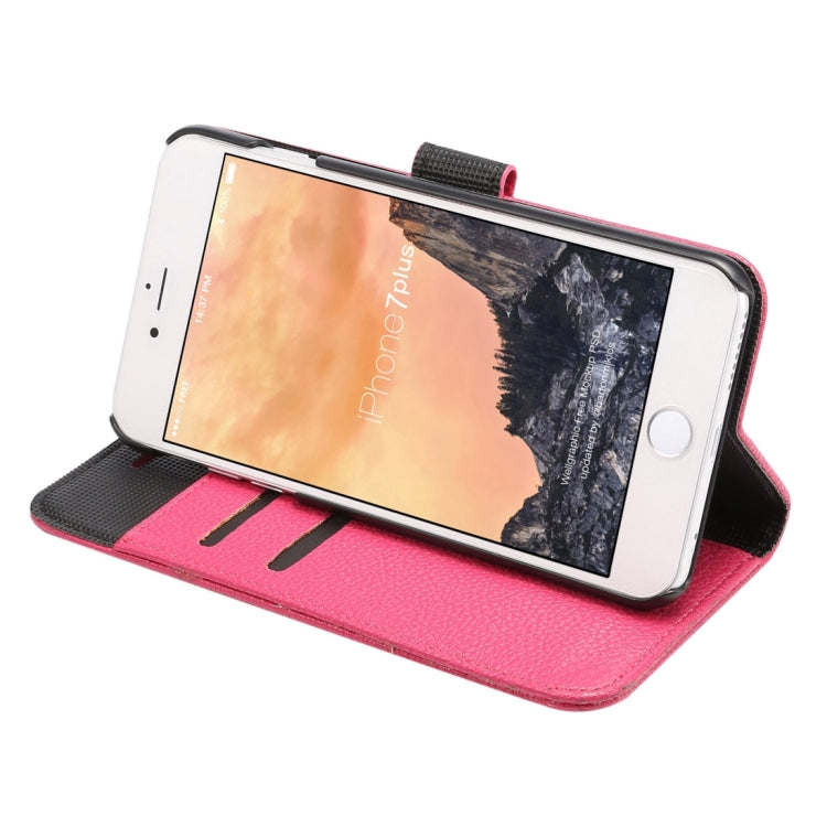 For iPhone 8 Plus & 7 Plus   Lichi Texture Magnetic Adsorption Horizontal Flip Leather Case with Card Slot & Holder & Wallet