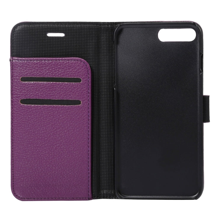For iPhone 8 Plus & 7 Plus   Lichi Texture Magnetic Adsorption Horizontal Flip Leather Case with Card Slot & Holder & Wallet