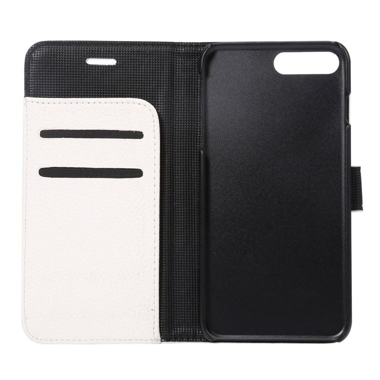 For iPhone 8 Plus & 7 Plus   Lichi Texture Magnetic Adsorption Horizontal Flip Leather Case with Card Slot & Holder & Wallet