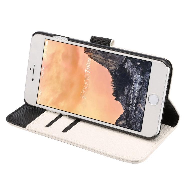 For iPhone 8 Plus & 7 Plus   Lichi Texture Magnetic Adsorption Horizontal Flip Leather Case with Card Slot & Holder & Wallet