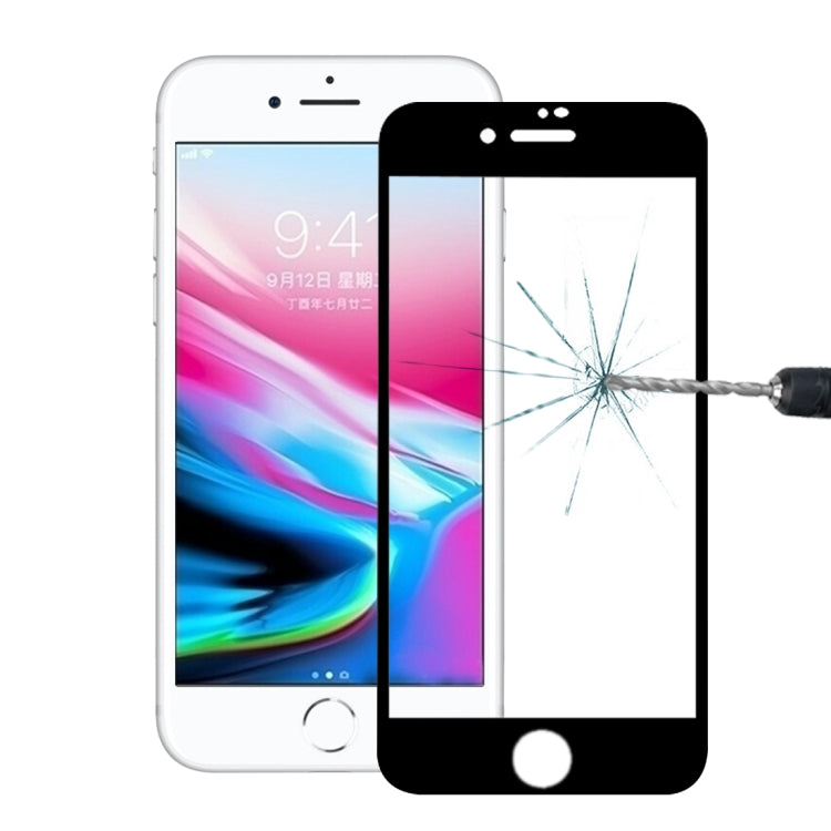 For iPhone 8 0.26mm 9H Surface Hardness 2.5D Explosion-proof Full Screen Silk-screen Tempered Glass Screen Film