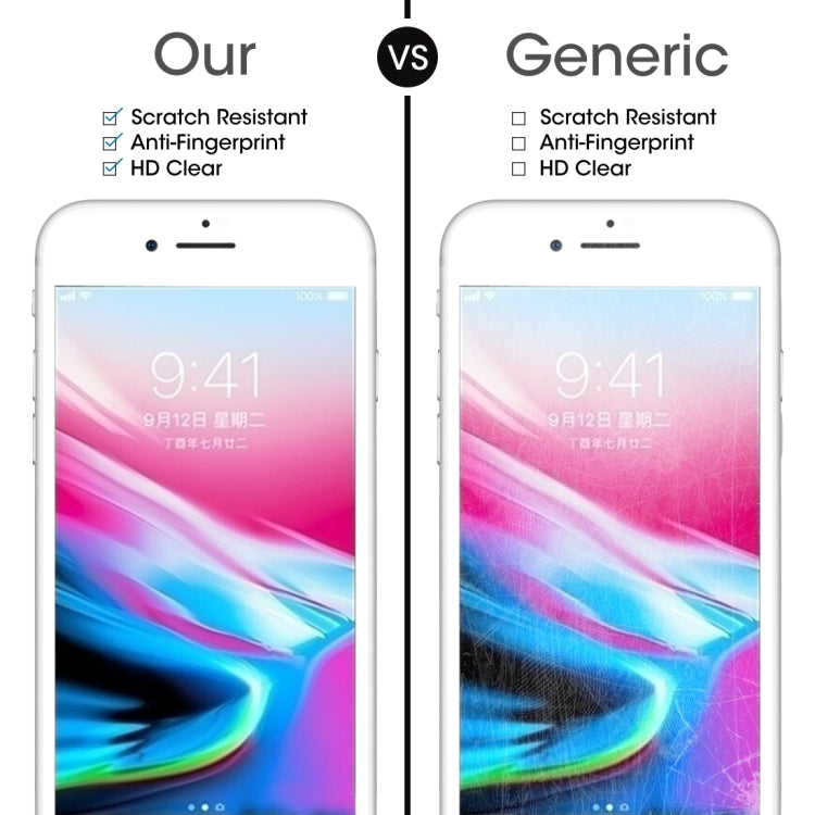 For iPhone 8 0.26mm 9H Surface Hardness 2.5D Explosion-proof Full Screen Silk-screen Tempered Glass Screen Film